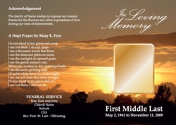 Sunset Funeral Program outside